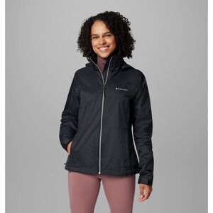 Columbia Switchback IV Jacket Women XL Black Rain Windbreaker Omni-Shield WL5776